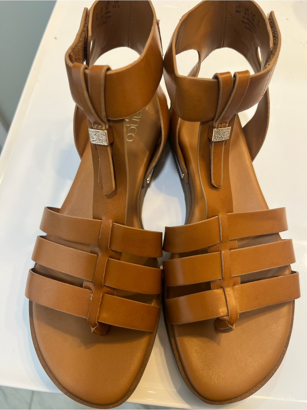Franco Sarto Tan Multi-Strap- Gladiator - Ankle strap/Slingback Sandals Size 9 - Picture 2 of 6